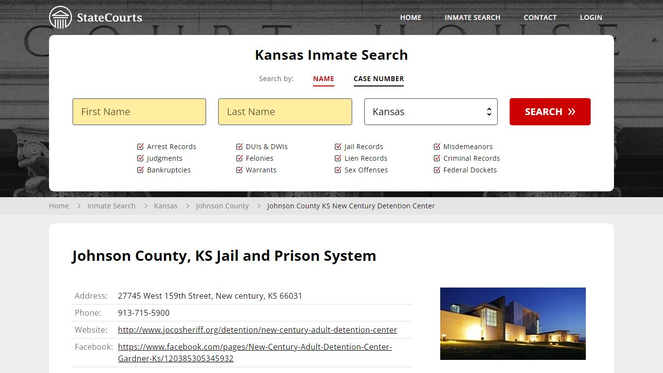 Johnson County KS New Century Detention Center Inmate Records Search ...